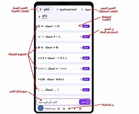 كيفية استخدام مولد الأسماء الأنيقة