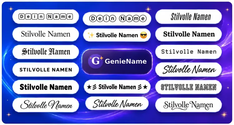 Stilvoller Namensgenerator - Beispiele für Namensstile und Schriftarten | GenieName
