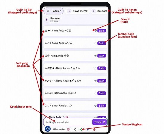 Cara Menggunakan Generator Nama Bergaya