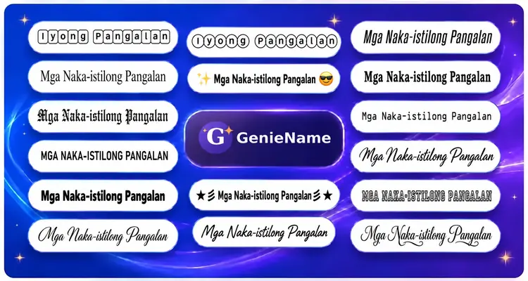 Stylish Name Generator - mga halimbawa ng estilo ng pangalan at font | GenieName